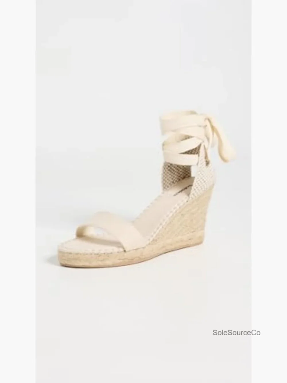 Women's Wedge Espadrilles Wraparound Ankle Strap Canvas Sandals